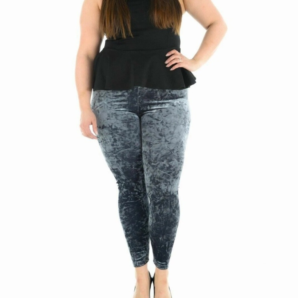 Torrid silver Crushed Velvet Leggings in